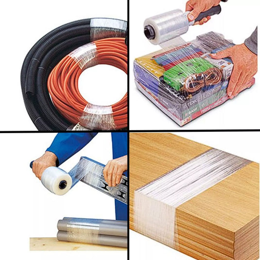 3 x Stretch Bundling Film Mini Wrap Clear 100mm x 165m - KC Outdoors