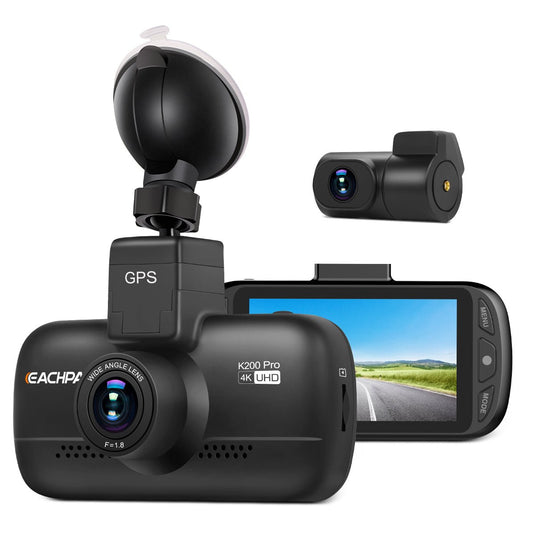 EACHPAI K200 Pro 4K Dash Cam UHD with Wi-Fi, GPS and Rear Camera Starvis Night Vision Car DVR Camera Eachpai