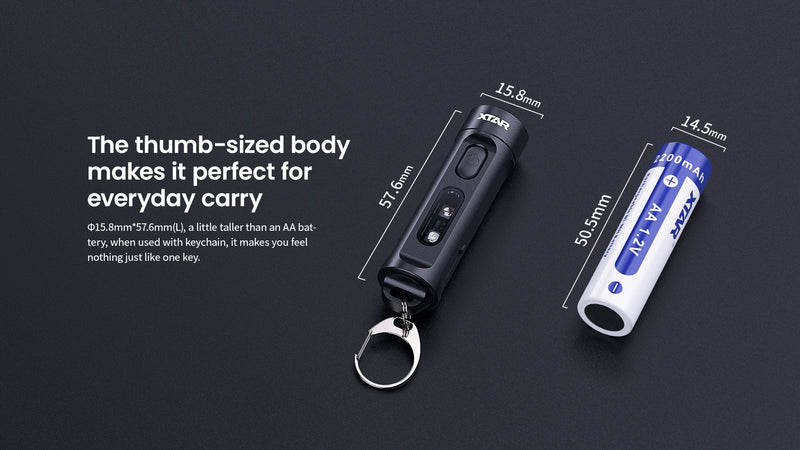 Load image into Gallery viewer, XTAR T1 Keychain Light 500 Lumens USB Rechargeable Torch UV EDC XTAR
