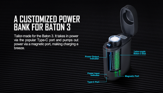 Olight Baton 3 rechargeable torch Premium Edition with wireless charging - compact 1200 lumen Olight