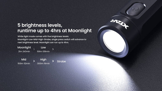 XTAR T1 Keychain Light 500 Lumens USB Rechargeable Torch UV EDC XTAR