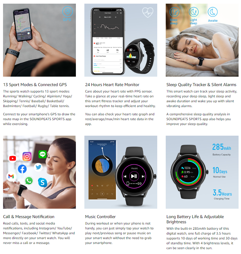 Load image into Gallery viewer, SoundPEATS Watch Pro 1 Smart Watch Fitness Tracker Soundpeats