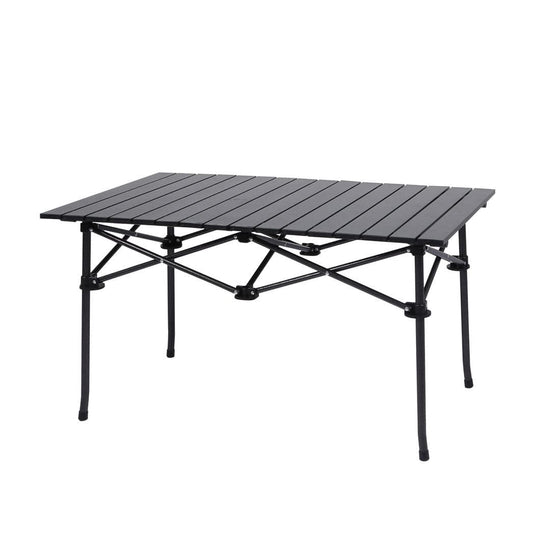 Levede Portable Folding Camping Table Aluminium Outdoor Picnic Garden Black KC Outdoors