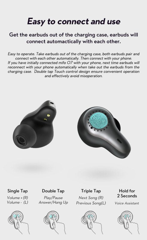 Load image into Gallery viewer, MIFO O7 Smart True Wireless Earbuds Sports Gaming Deep Bass - KC Outdoors