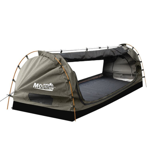 Mountview Double Swag Camping Swags Canvas Dome Tent Free Standing Grey - KC Outdoors