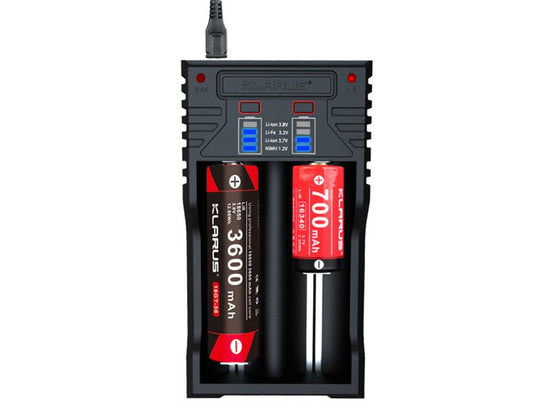 Klarus K2 USB Smart Battery Charger for LiFePO4, 3.7V/3.85V Li-ion, Ni-MH, Ni-Cd - KC Outdoors