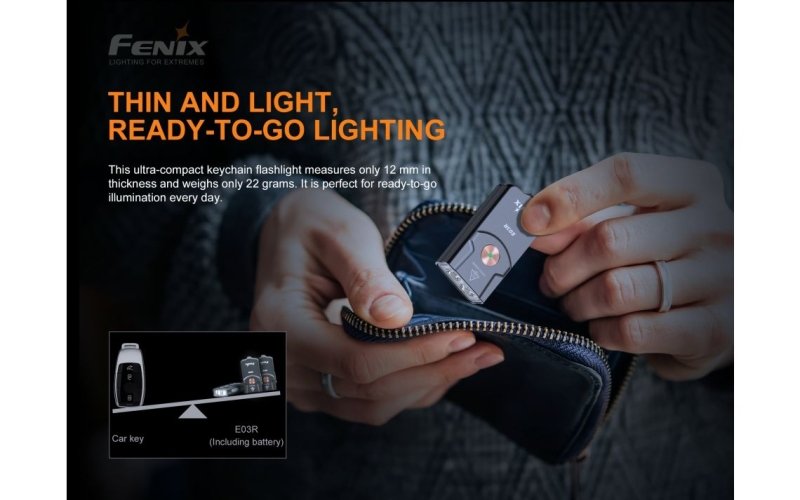 Load image into Gallery viewer, Fenix E03R Mini 260 lumen USB-C rechargeable keychain light - KC Outdoors
