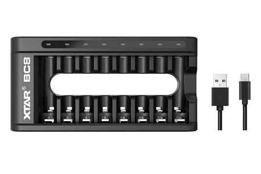 XTAR BC8 8 slots Battery Charger 1.2V Ni-MH and XTAR 1.5V Li-ion Batteries XTAR