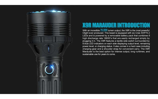 Olight X9R Marauder 25000 lumen rechargeable LED searchlight - KC Outdoors
