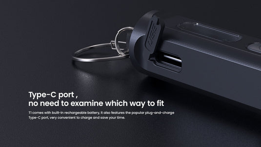 XTAR T1 Keychain Light 500 Lumens USB Rechargeable Torch UV EDC XTAR
