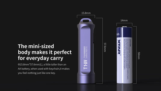 XTAR T1 UV Keychain Light USB Type-C Rechargeable Battery XTAR