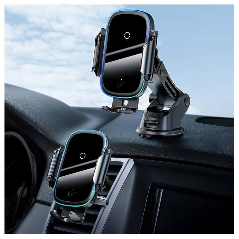 Load image into Gallery viewer, Baseus 15W Wireless Car Charger 2 in 1 Automatic Car Phone Holder KC Outdoors
