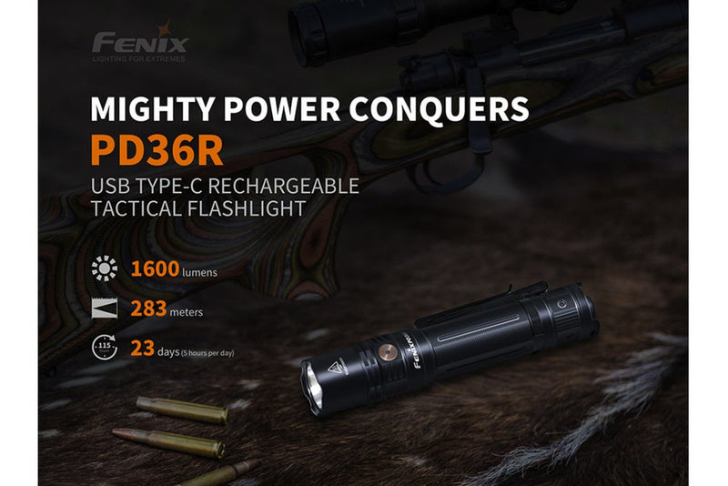 Load image into Gallery viewer, Fenix PD36R 1600 Lumens USB Rechargeable Tactical Flashlight FENIX
