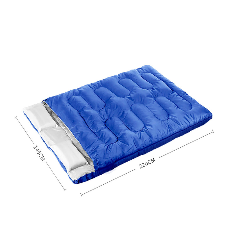 Load image into Gallery viewer, Mountview Sleeping Bag Double Bags Outdoor Camping Thermal 0â„ƒ-18â„ƒ Hiking Blue KC Outdoors
