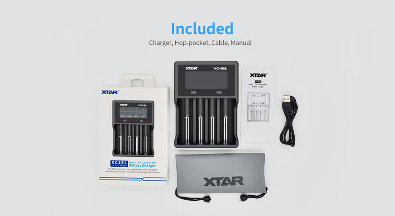 Load image into Gallery viewer, XTAR VC4SL 4 Cell Li-ion/NiMH Battery Charger with LCD Display Capacity Test XTAR
