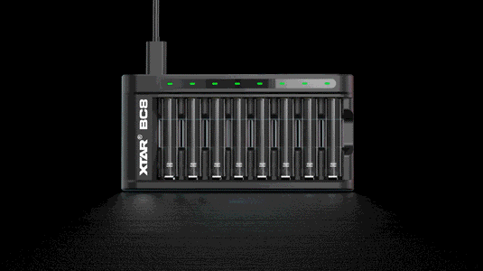 XTAR BC8 8 slots Battery Charger 1.2V Ni-MH and XTAR 1.5V Li-ion Batteries XTAR