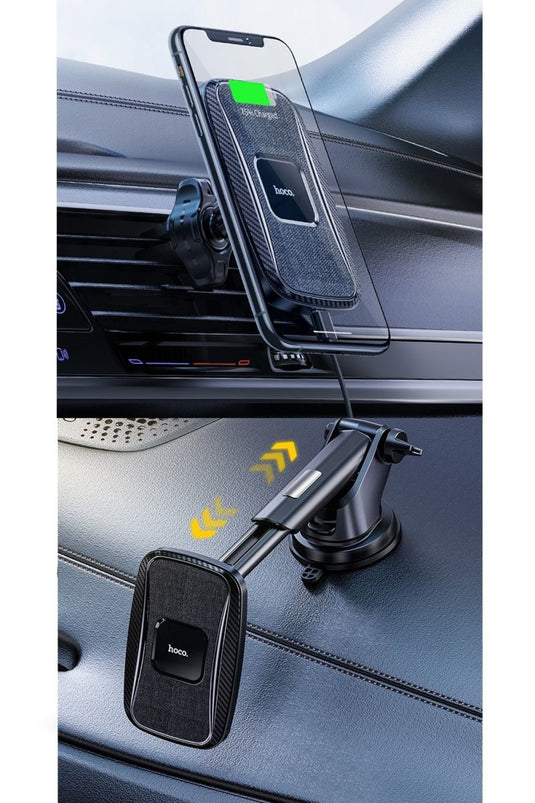 Hoco Magnetic Wireless Charger 15W 2 in 1 In-Car Phone Holder Hoco