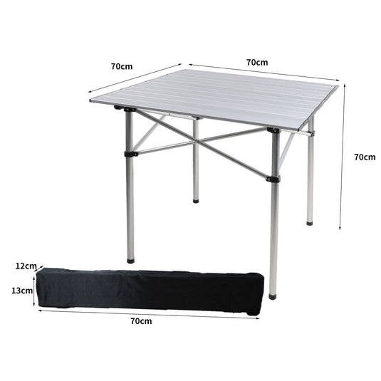 Roll Up Camping Table Folding Portable Aluminium Outdoor BBQ Desk Picnic Tables KC Outdoors