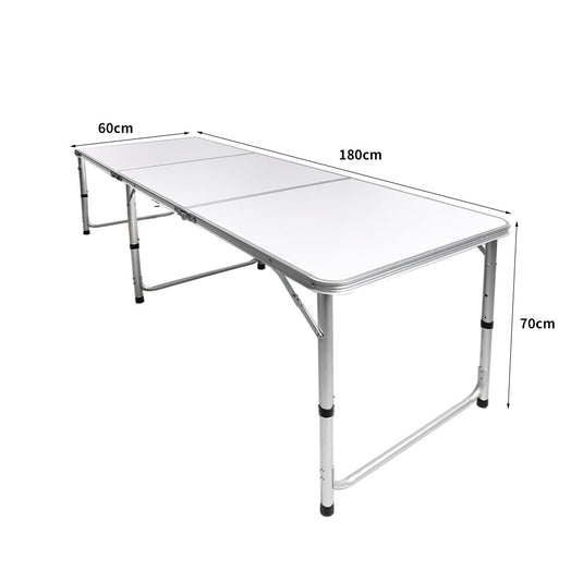 Folding Camping Table Aluminium Portable Picnic Outdoor Foldable Tables 180cm KC Outdoors