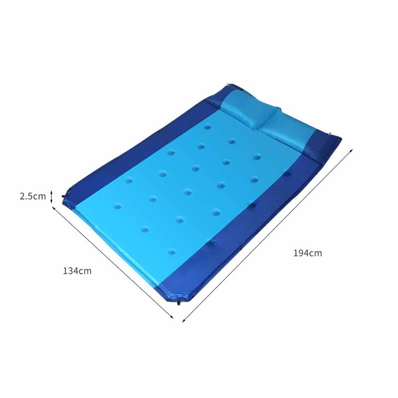 Load image into Gallery viewer, Self Inflating Mattress Double Sleeping Mat Air Bed Pad Camping Hiking Pillow KC Outdoors
