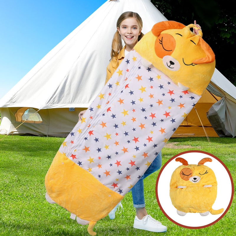 Load image into Gallery viewer, Mountview Sleeping Bag Child Pillow Kids Bags Happy Napper Gift Toy Dog 135cm S KC Outdoors

