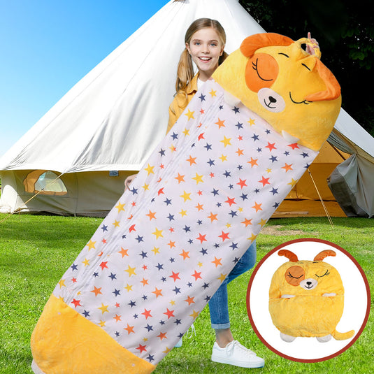 Mountview Sleeping Bag Child Pillow Kids Bags Happy Napper Gift Toy Dog 180cm L KC Outdoors