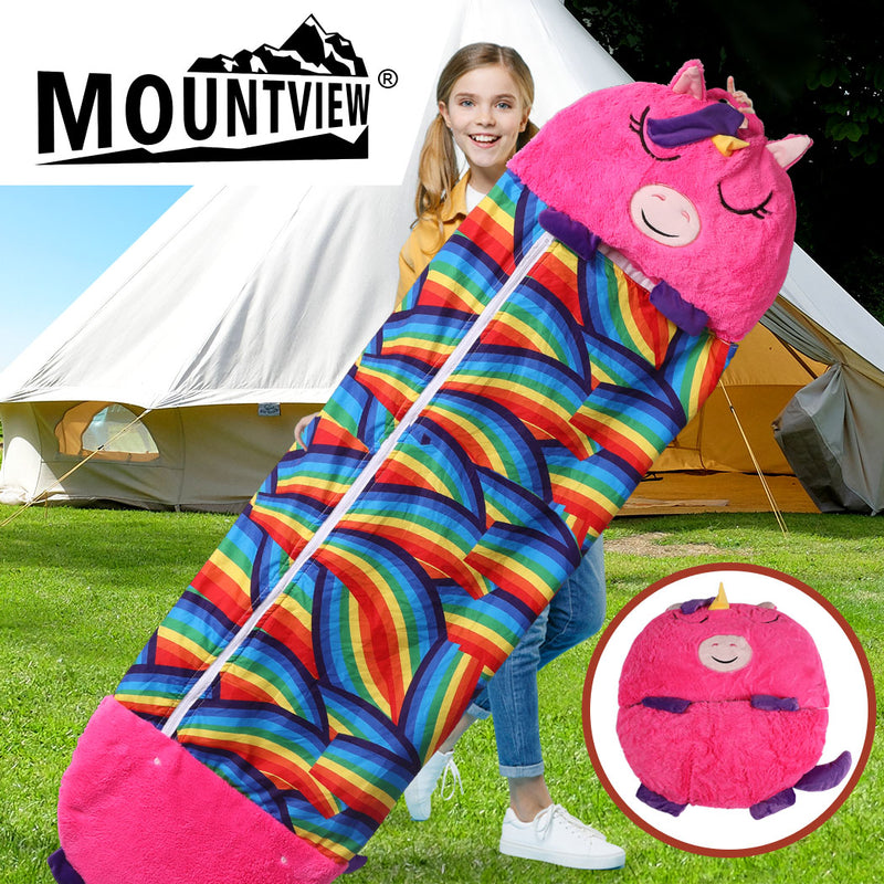 Load image into Gallery viewer, Mountview Sleeping Bag Child Pillow Kids Bags Happy Napper Gift Unicorn 180cm L KC Outdoors
