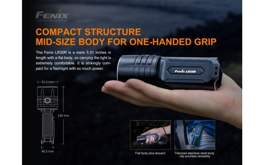 Fenix LR35R Compact 10000 lumen USB-C rechargeable LED searchlight - KC Outdoors