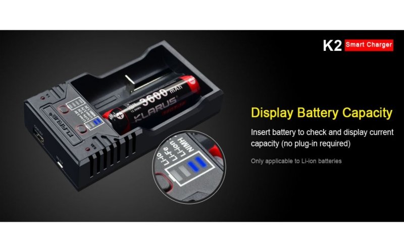 Load image into Gallery viewer, Klarus K2 USB Smart Battery Charger for LiFePO4, 3.7V/3.85V Li-ion, Ni-MH, Ni-Cd - KC Outdoors
