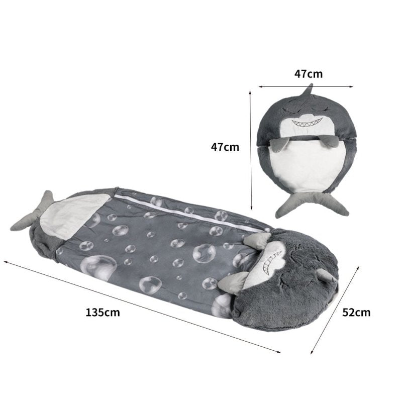 Load image into Gallery viewer, Mountview Sleeping Bag Child Pillow Kids Bags Happy Napper Gift Shark 135cm S - KC Outdoors
