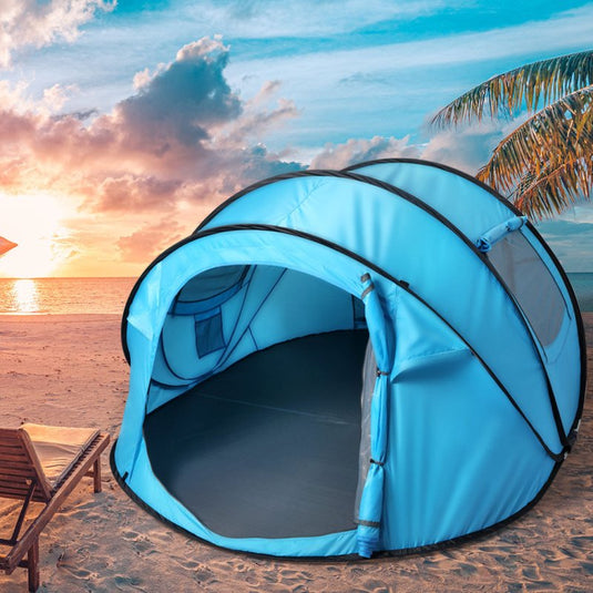 Mountview Pop Up Camping Tent Beach Outdoor Family Tents Portable 4 Person Dome - KC Outdoors