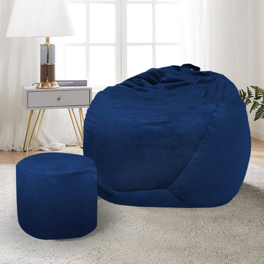 Marlow Bean Bag Chair Cover Home Game Seat Lazy Sofa Cover Large With Foot Stool - KC Outdoors