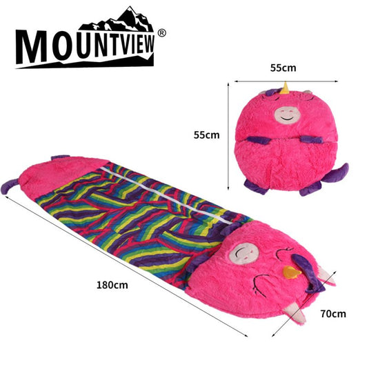 Mountview Sleeping Bag Child Pillow Kids Bags Happy Napper Gift Unicorn 180cm L - KC Outdoors