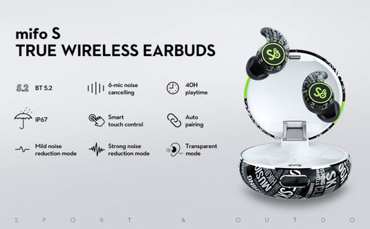 MIFO S Active Noise Cancelling True Wireless Earbuds Sport Headphones - KC Outdoors