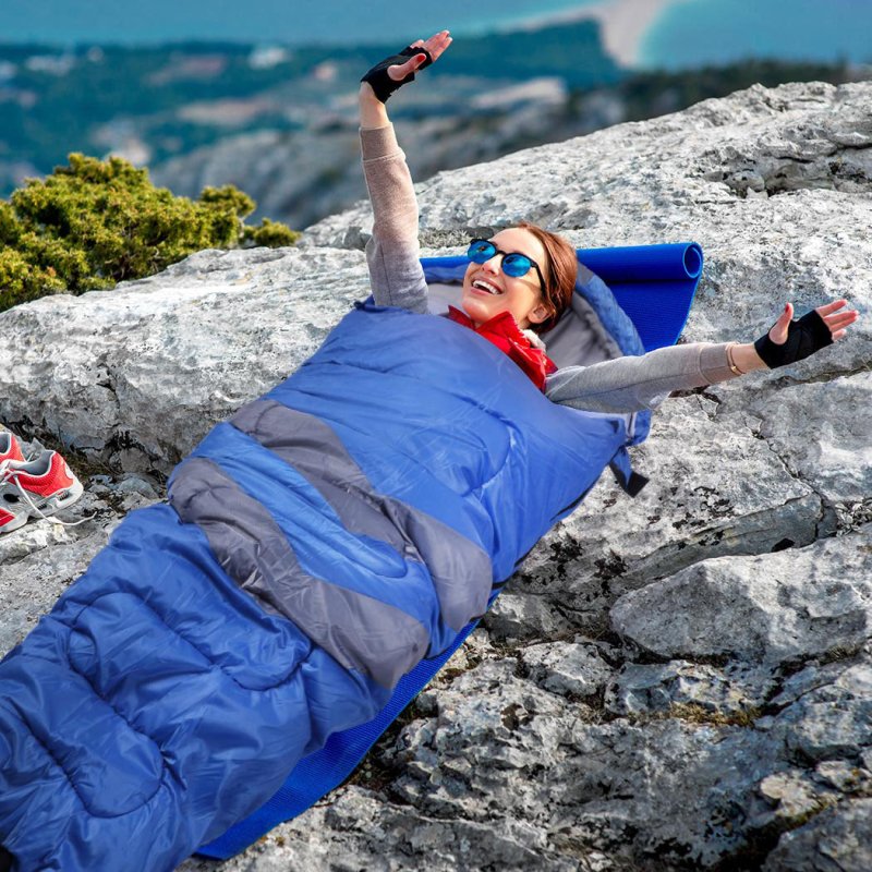 Load image into Gallery viewer, Mountview Single Sleeping Bag Bags Outdoor Camping Hiking Thermal -10 deg Tent Blue - KC Outdoors
