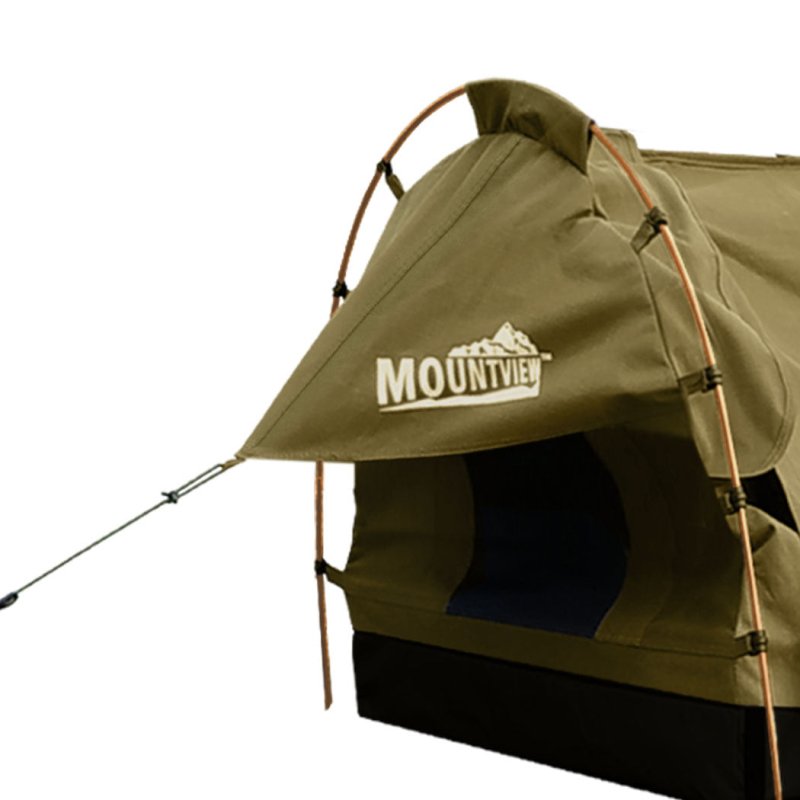 Load image into Gallery viewer, Mountview King Single Swag Camping Swags Canvas Dome Tent Hiking Mattress Khaki - KC Outdoors
