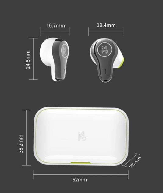 Mifo O3 Smart True Wireless Earbuds Gaming Earphones Grey Bluetooth 5.0 - KC Outdoors