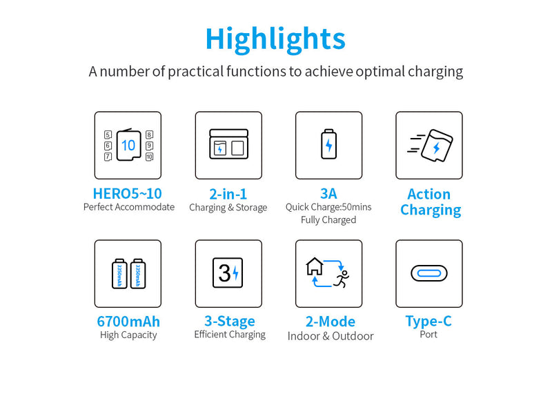 Load image into Gallery viewer, XTAR GP2 5200mAh 3A Fast Wireless Charging Box for GoPro Hero 10 Hero 9/8/7/6/5 KC Outdoors
